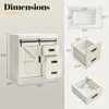 31" Farmhouse Sliding Barn Door Bathroom Vanity with Sink Combo Bathroom Vanity Cabinet with Drawers Distressed White 2