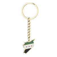 Syria Map With Flag Keychain Jewelry Syria Map Jewelry 1