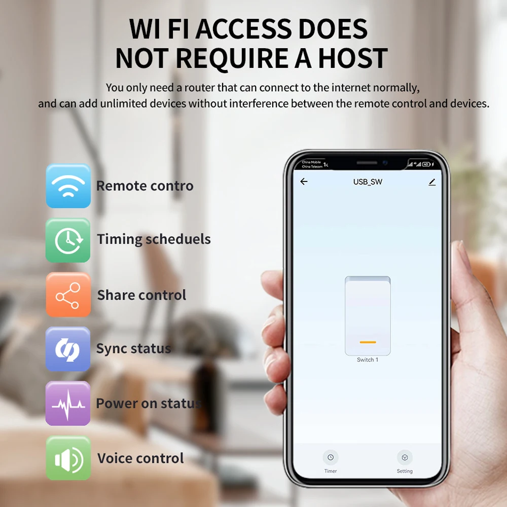 Tuya WIFI Smart USB Circuit Breaker Module 5V 3A Switch APP Control RF433 On-off Controller Alexa Google Home Voice Control smart switch circuit breaker