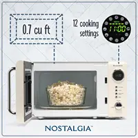 Retro Compact Countertop Microwave Oven 0.7 Cu. Ft. - 700-Watts with LED Digital Display, Child Lock -Easy Clean Interior 2