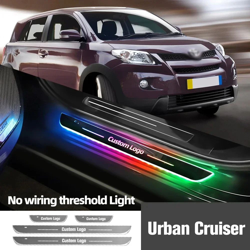

For Toyota Urban Cruiser XP110 2007-2016 2017 Car Door Sill Light Customized Logo LED Welcome Threshold Pedal Lamp Accessories