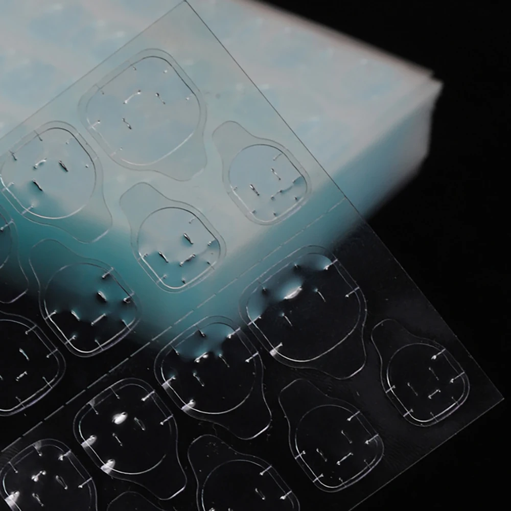 네일 아트 젤리 양면 접착 탭-12/120개(인쇄된 투명 젤) 프레스온 네일용 ? 방수 젤리 스티커