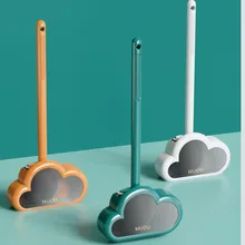 Bonito silicone escova de vaso sanitário claro titular conjunto limpeza do banheiro escova golfe banheiro suporte luminárias burste gadget doméstico oa50tb