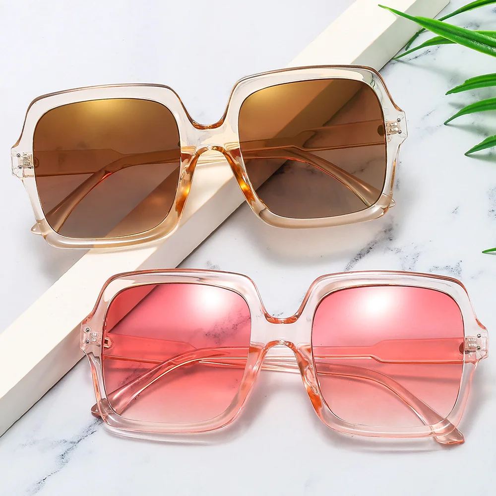 

Oversized Square Frame Sunglasses Women Men Fashion Ins Trend Outdoor Gradient Shades Uv400 Protection Goggles Ladies Eyewear