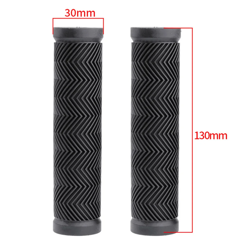 100mm 130mm Rubber Grips Bicycle Grip Bike Handlebar Grips MTB Mountain Bicycle Scooter Black Grip Suitable Diameter 22.2-25.4mm