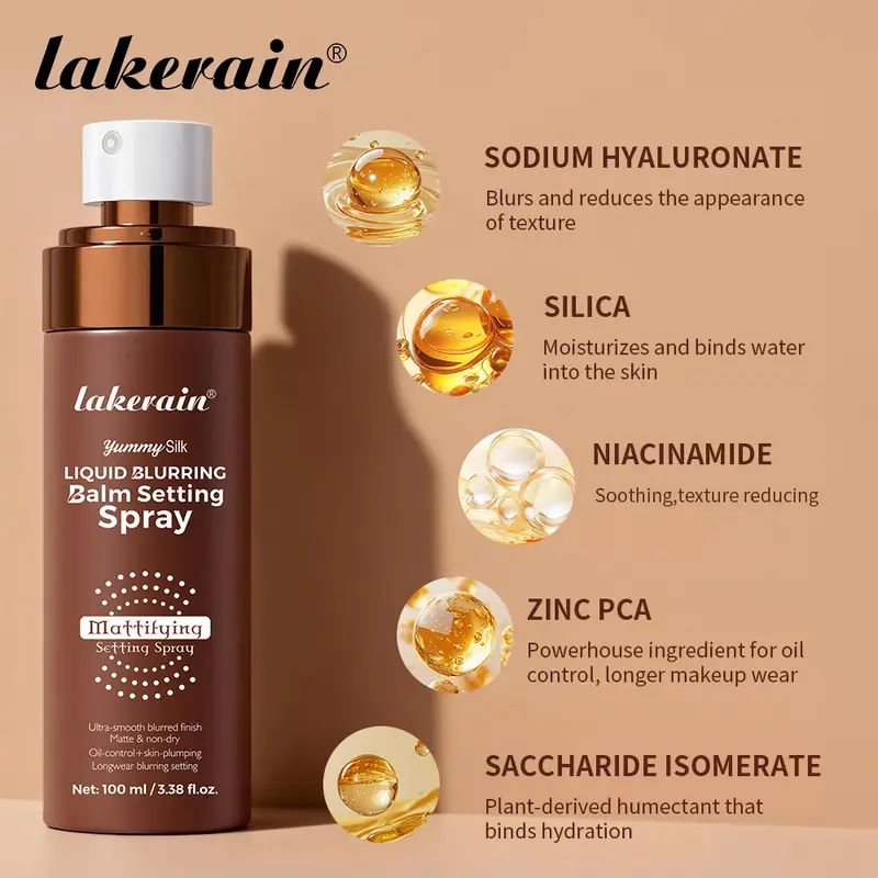 Lakerain Waterproof Makeup Fixing Setting Spray Quick Dry Long Lasting Oil Control Moisturizing Natural Refreshing Makeup Spray - Image 4