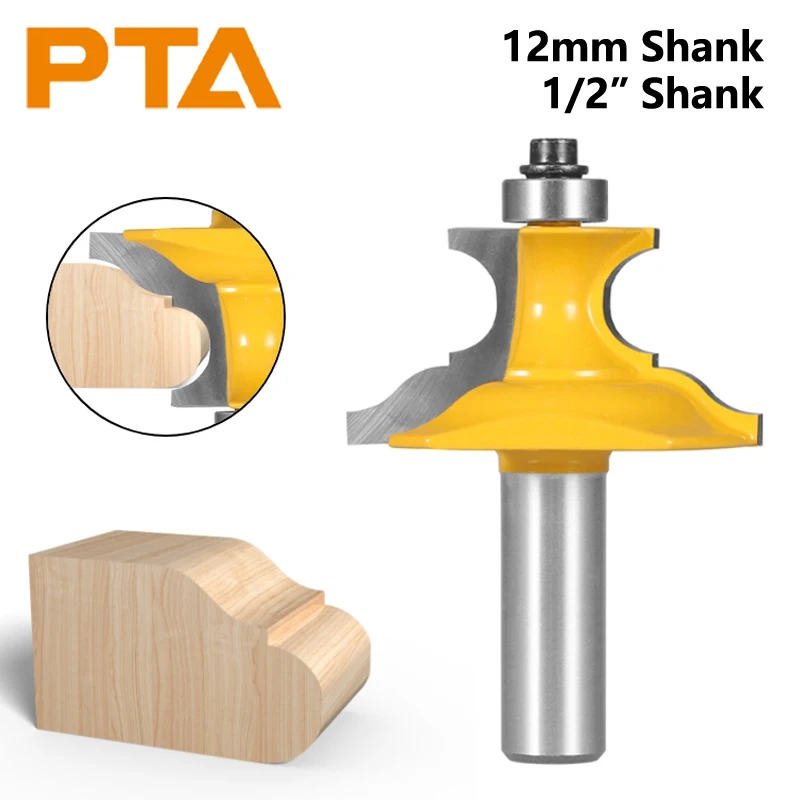 

Handrail Molding Router Bit 12MM 12.7MM Shank Woodworking Milling Cutters for Wood Bit Face Mill End Mill