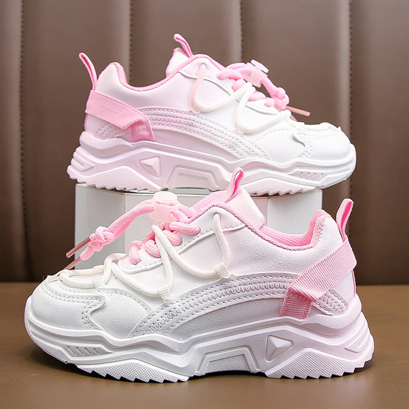 Meninas bonitos sapatos crianças tênis de plataforma casuais 4 12 anos ...