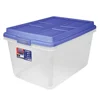 72 Quart Clear Plastic Storage Bin Stackable with Lid for Magazine Newspaper Organizer Garage Home