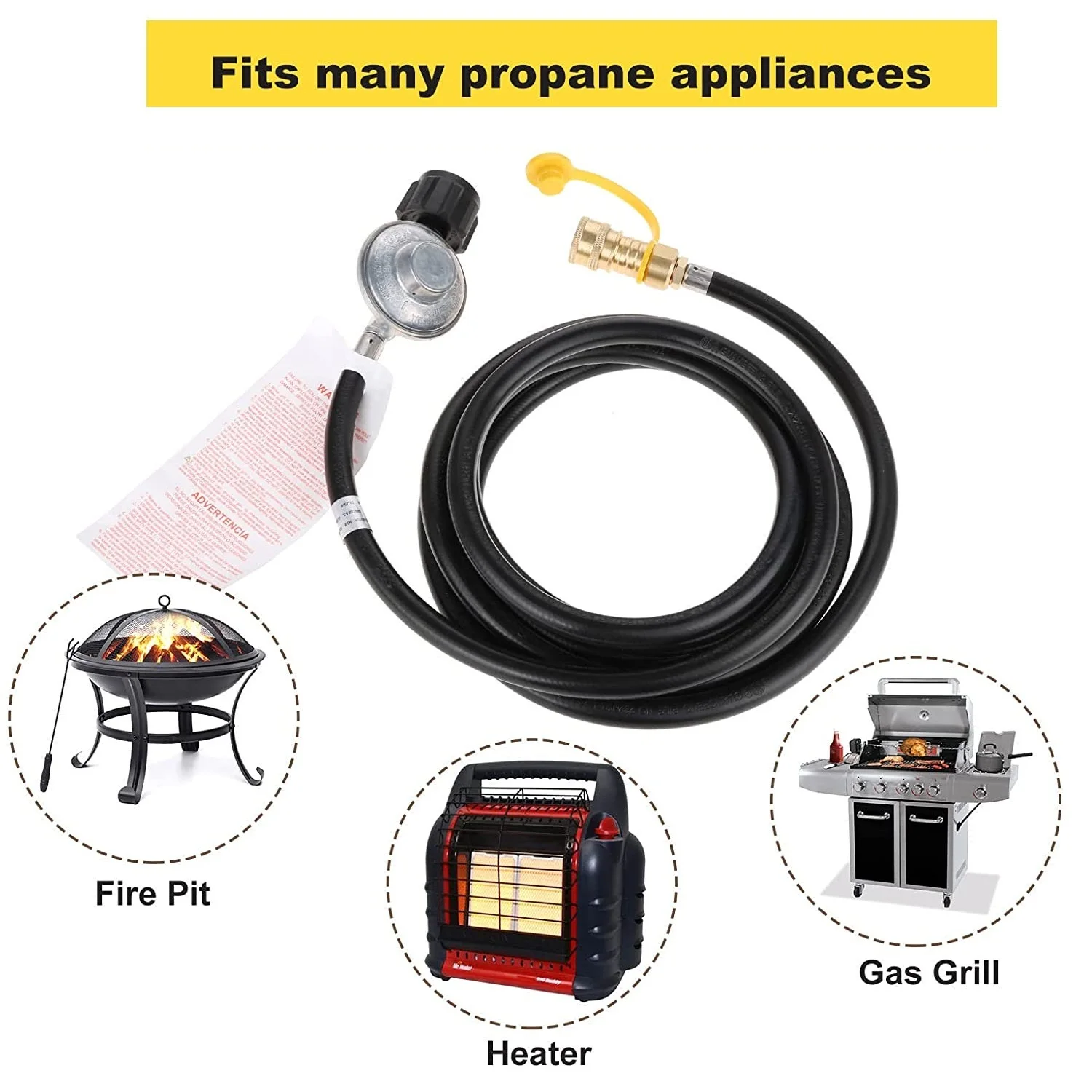 12 Feet QCC1(Type 1)Propane Regulator Hose and 3/8 Female Quick Connect  Disconnect Replacement for Mr. Heater Big Buddy Heater - AliExpress
