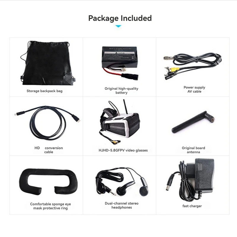5.8G FPV Lunettes 7 pouces 1280x800 40CH Récepteur pour Drone EU Plug