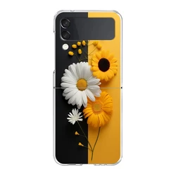 Sunflower Transparent Shockproof Hard PC Phone Case - Foldable Design - Z Flip 3 (B1)