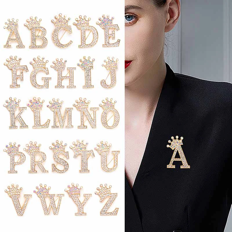Pearl Initial Brooch Pin – Crystal Alphabet Letter A‑Z, Colorful Enamel, Alloy With Rhinestones, Gift For Women - View #11