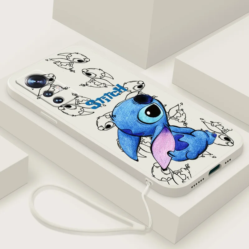 Stitch Cute Trend Phone Case Per Xiaomi A3 9 10T 11 12 13 11I 11X 12T Lite Se Pro Note 10 Lite Pro Liquid Rope Silicone Funda