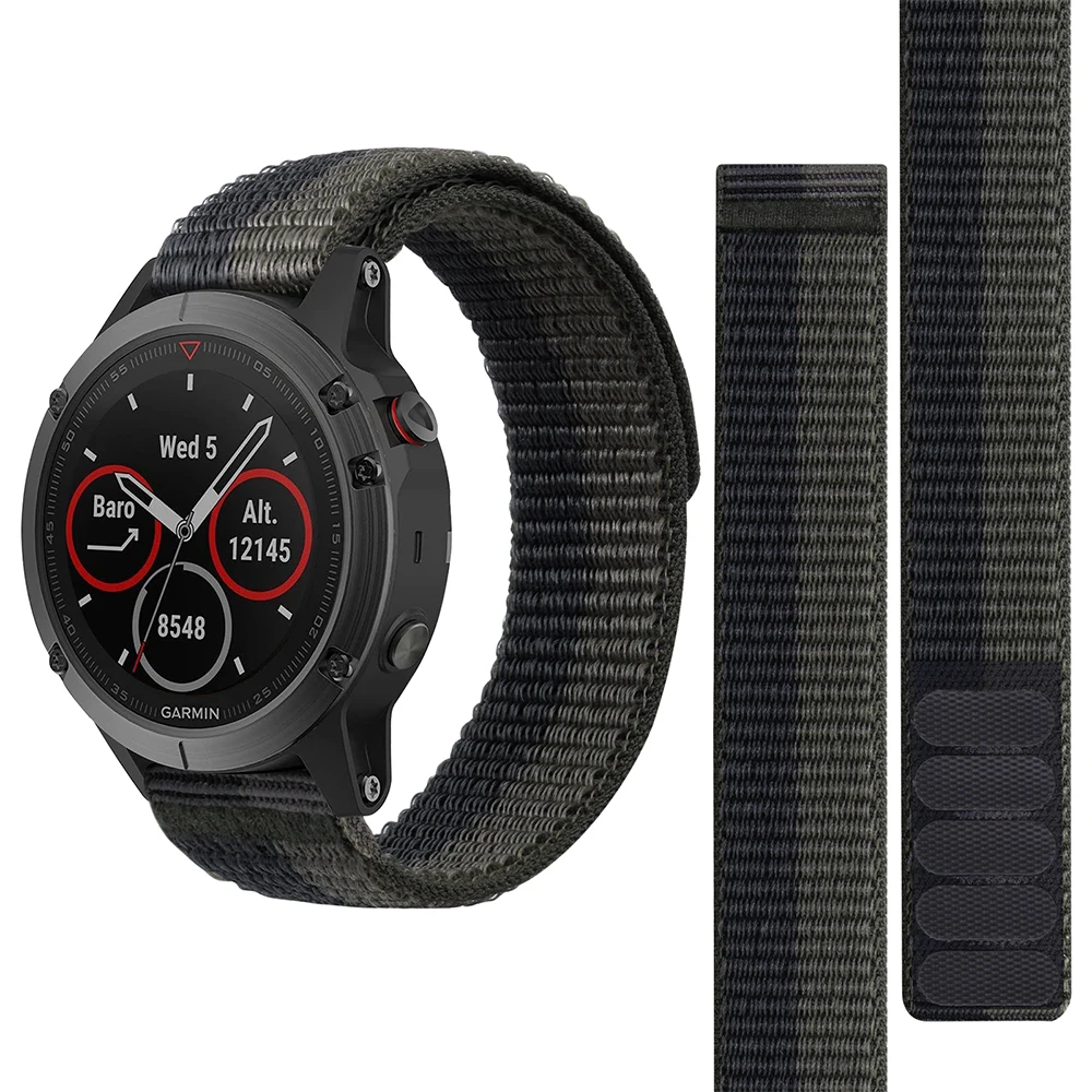 Durable Nylon Hook & Loop Strap Watchband - 26mm/22mm