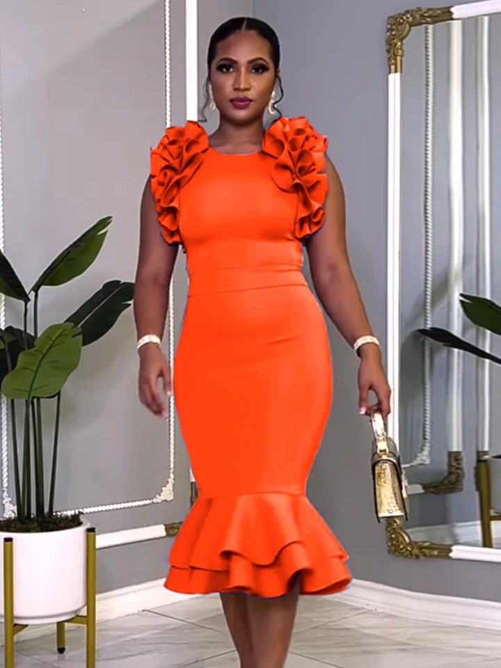 Dresses for women orange Clearance
