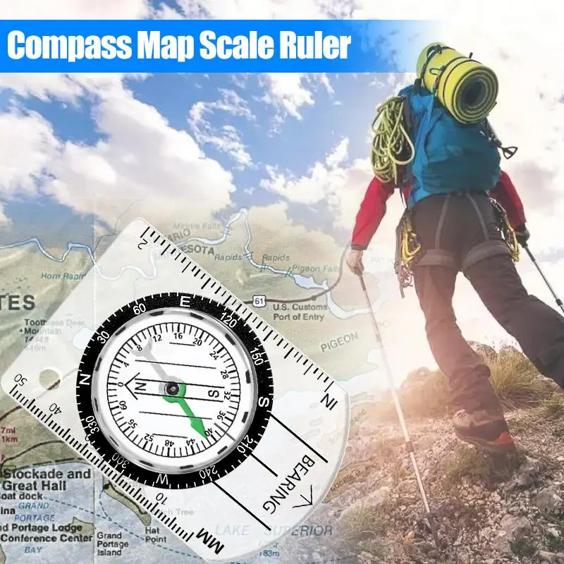 Wilderness Survival Outdoor Equipment Professional Multi-functional Compass Compass Map Scale Scale Map Ruler