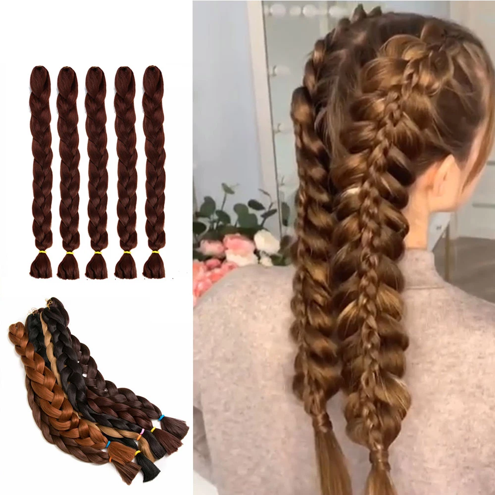 

82Inch 165g Inches Jumbo Braid Synthetic Braiding Hair Ombre Jumbo Hair Extension For Women DIY Hair Braids Pink Purple