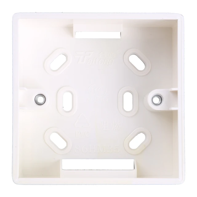 FATTERYU 86X86 PVC Engrosamiento Caja de conexiones de montaje en pared  Cassette Para Interruptor de Enchufe Base Interruptor Caja Eléctrica