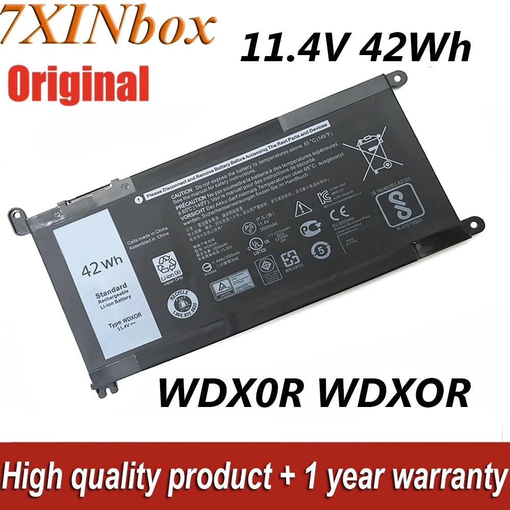 

7xinbox 11,4 V 42Wh/3500mAh WDX0R WDXOR T2JX4 3CRH3 Аккумулятор для ноутбука Dell Inspiron 15-5570 5567 5575 5580 7570 7378 5739 Series