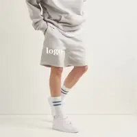 Custom LOGO DIY Brand 330GSM 100% Cotton Heavy Weight Shorts plus Big Size mens shorts summer casual beach blank shorts for men 1