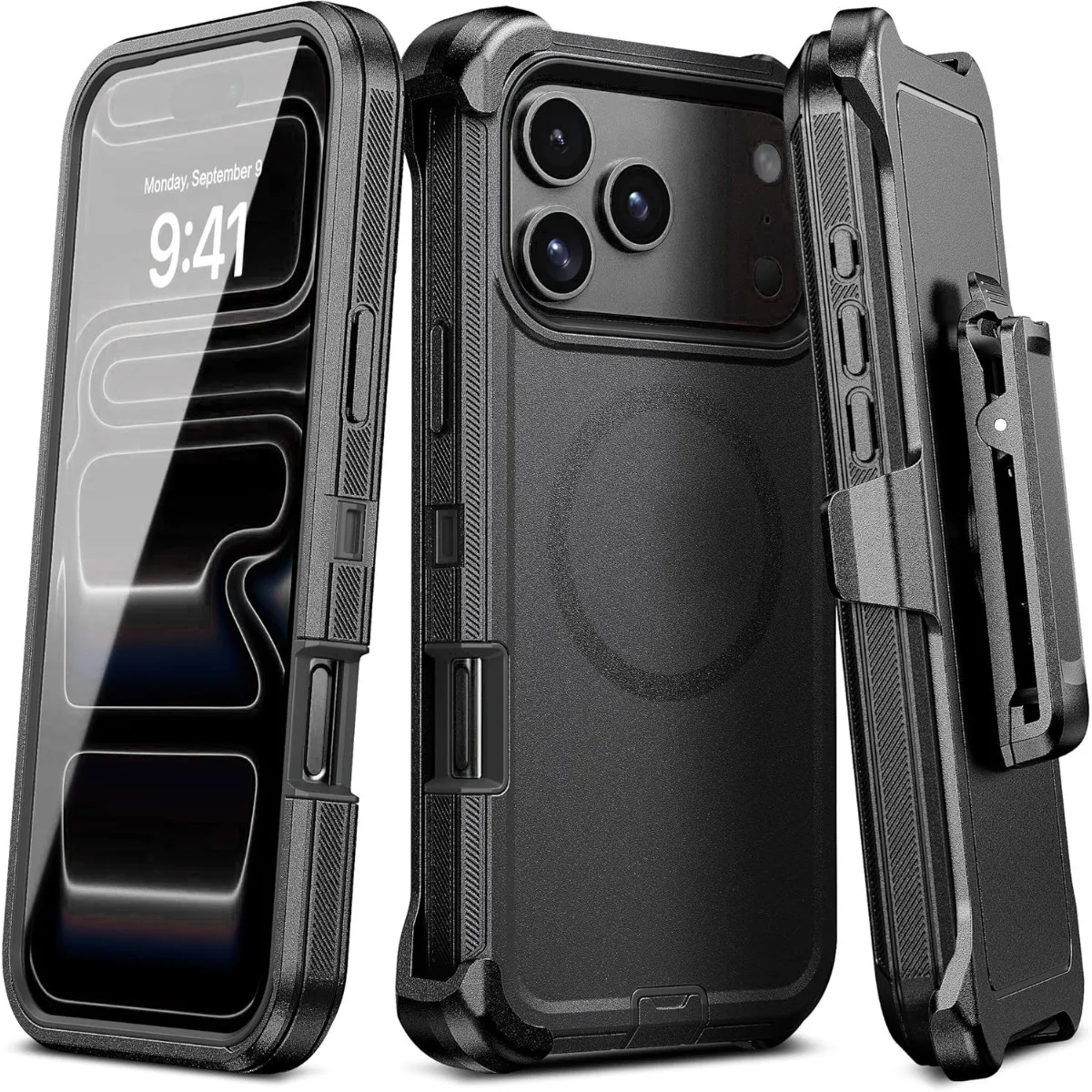 Dual Layer Heavy Duty Armor Rugged Magnetic Shockproof Protective Case with Belt Clip