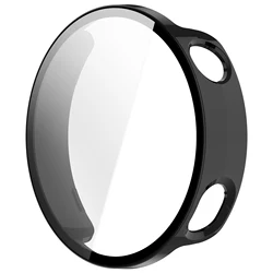 Enhanced Protective Case with Screen Protector for Smartwatch - 2 - in - 1 Durable Shell with Tempered Glass Film (Black)