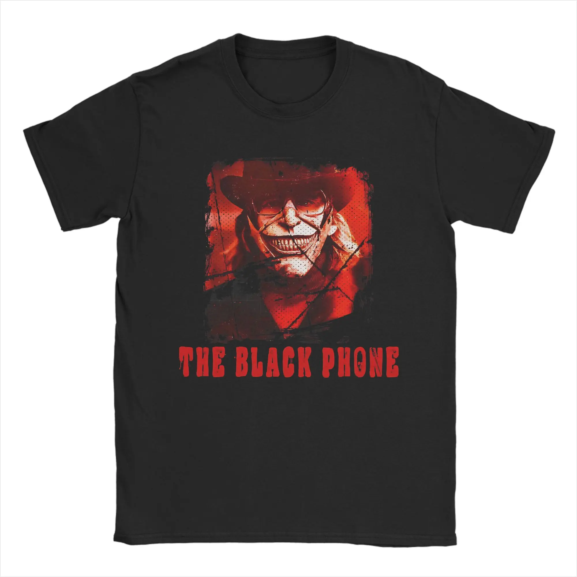 Vintage Horror Movie Graphic Crewneck T-Shirt - Men's Pure Cotton Short Sleeve Tee Gift