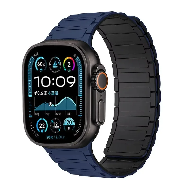 Textured Silicone Magnetic Bracelet Watchband Strap