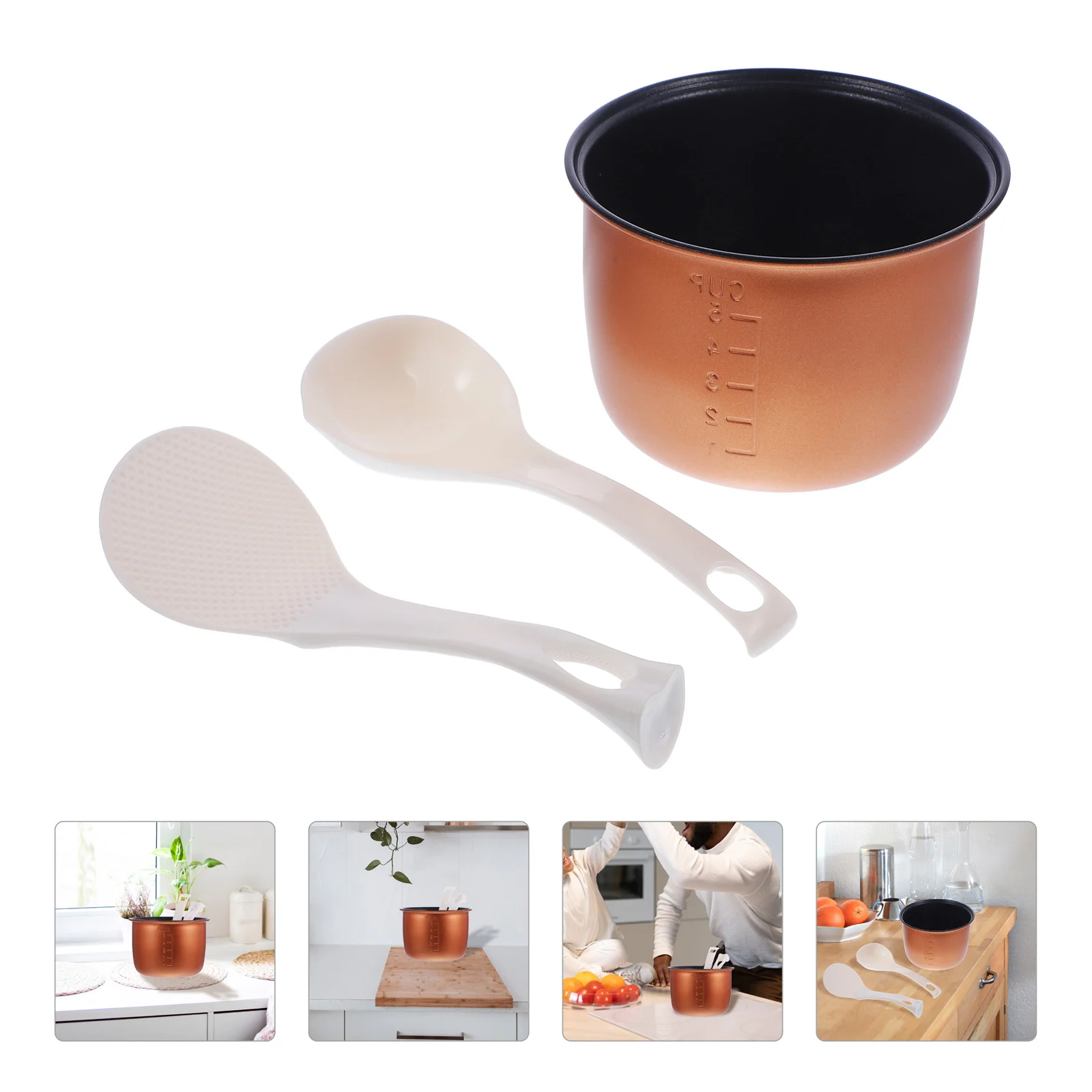 

Rice Cooker Liner Multi-use Pot Stainless Steel Cookware Reusable Plug Ins Inner Aluminum Alloy