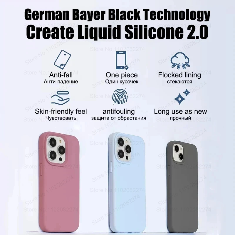 Premium Shockproof Liquid Silicone Phone Case - Luxury Protective Cover Accessory