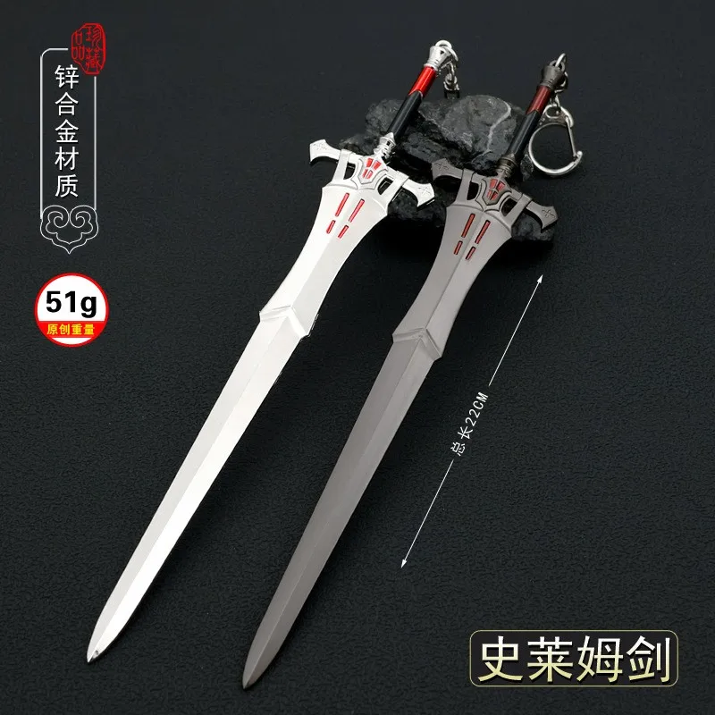 Final XV Games Weapons 1 Real Slime Long Sword 22cm Fantasy Knife Toy Keychain Metal Samurai Keychain Cosplay Kid Gift Boys Toys