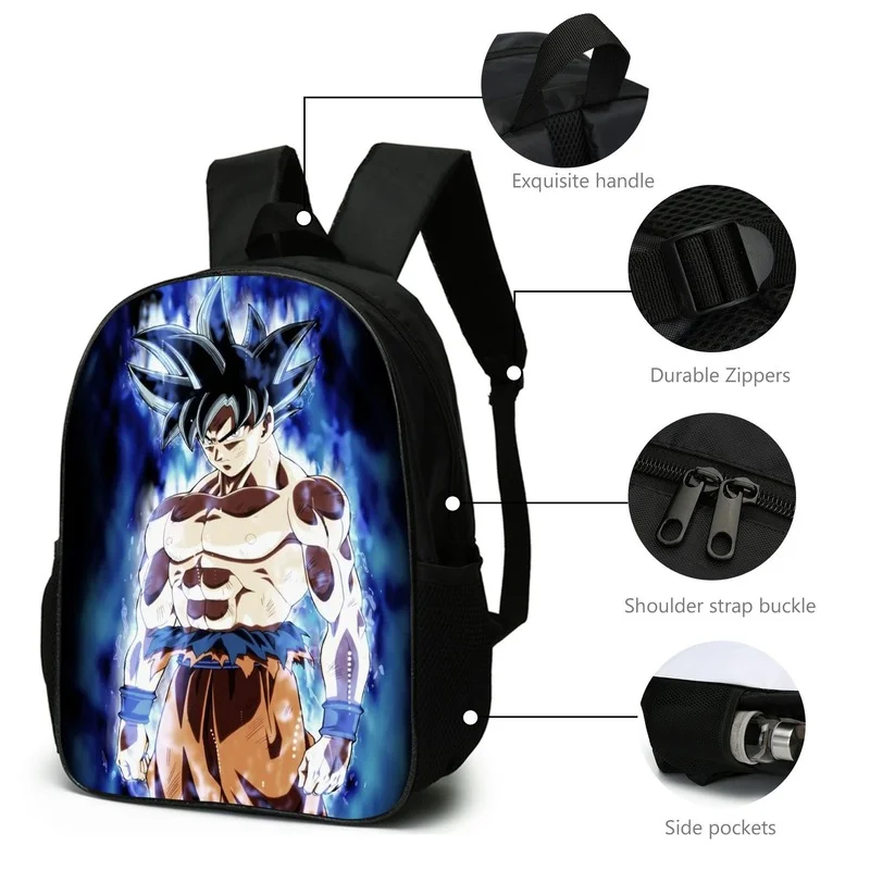 3pcs/Set Dragon Ball Son Goku School Bag Anime Backpack with