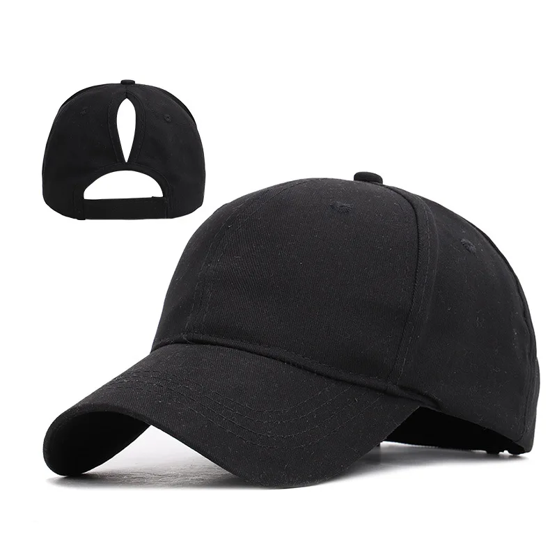 Pure Color High Ponytail Baseball Cap for Women Girls Sport