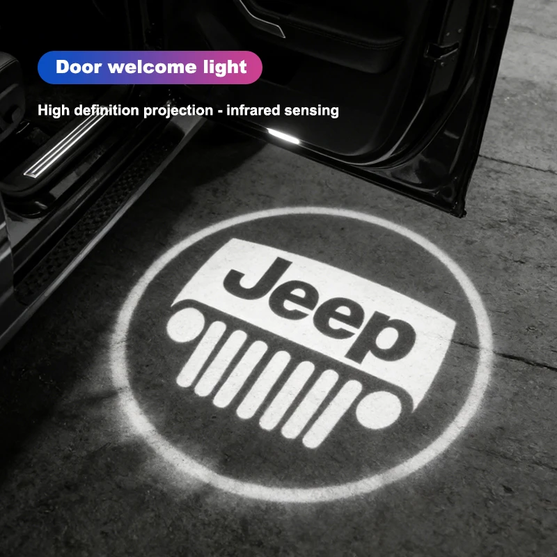 Autotürprojektion Willkommenslicht Laserbeleuchtetes Umgebungslicht für Jeep Grand Cherokee Wrangler JK Gladiator Compass Renegade