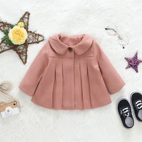 New Baby Girls Woolen Jacket Coat Kids Winter Outerwear Clothes Children Spring Autumn Mid-length Windbreaker 2