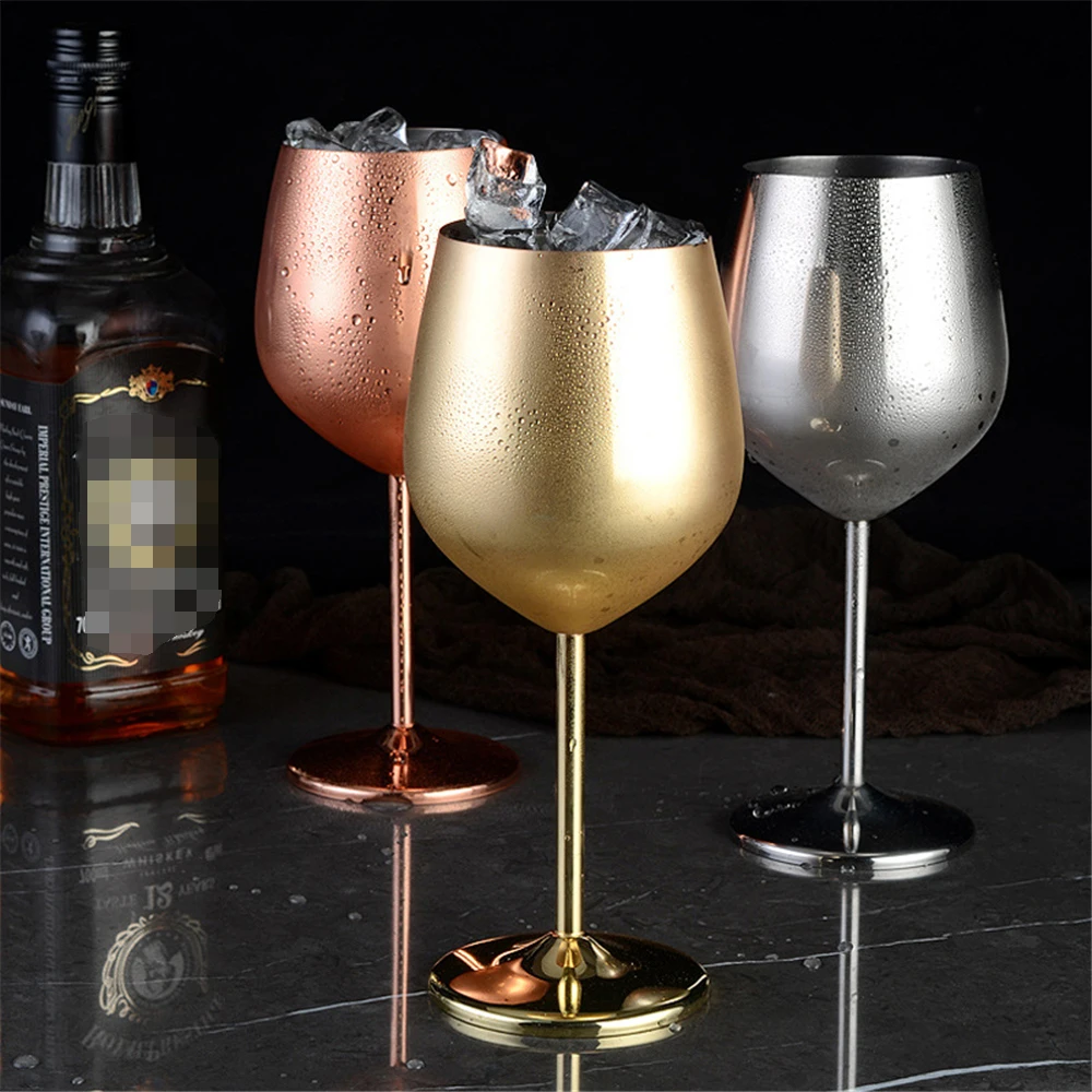 Glass Cup Heat Resistant Coffee Glass Cup Heat Resistant Glass Cup Glass Water Cup 500ml Stainless Steel Wine Glasses Cocktail Goblet Red Wine Glass Champagne Cup for Drinking Cocktails Bar and Home
