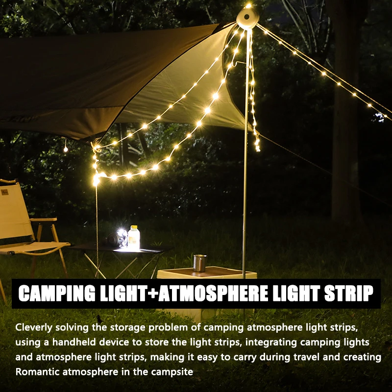 10M LED Atmosphere Strip Camping Light USB Rechargeable Tent Lamp Waterproof Portable Lantern For Outdoor Garden Room Decoration camping light portable lanterns camping lamp camping lantern