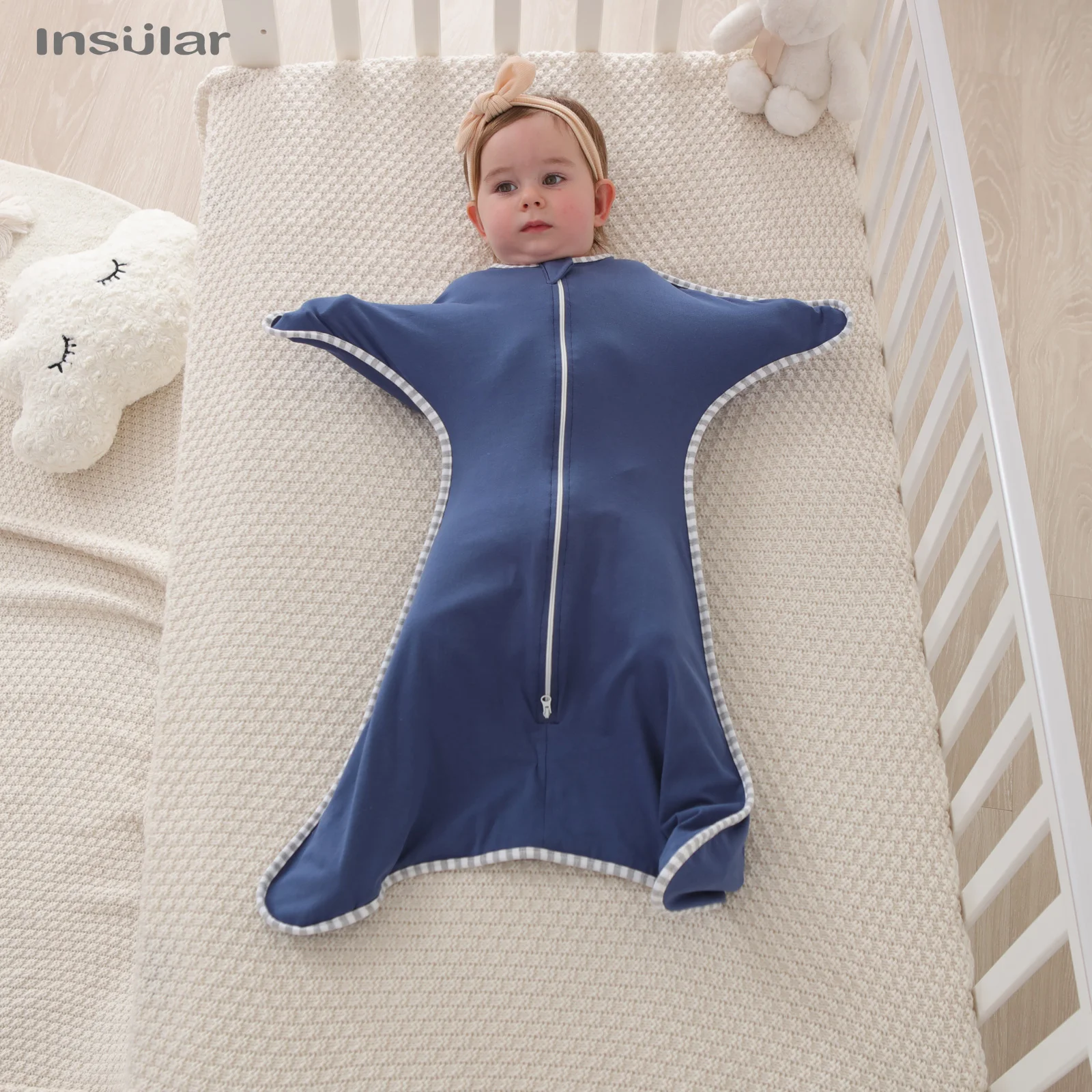 Insular Newborn Baby Girl Boy Anti-Startle Cotton Baby Wrap Receiving Swaddling Blanket cotton muslin blanket,cotton gauze blanket,cotton blanket,cotton swaddle,cotton knit blanket,swaddle blanket