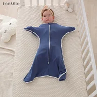 Insular Newborn Baby Girl Boy Anti-Startle Cotton Baby Wrap Receiving Swaddling Blanket 1