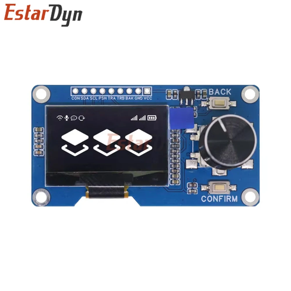 Display OLED Estardyn da 1,3 Pollici con Modulo Encoder Rotativo EC11, Schermo Bianco/Blu IIC per Controllo Menu Fai-da-Te - immagine 3