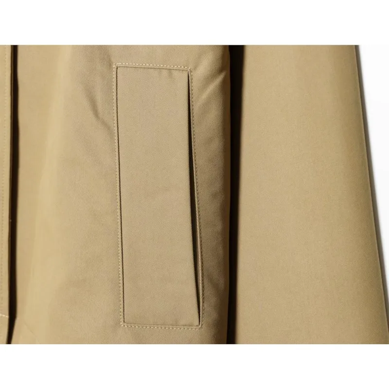 Women's Short Trench Coat with Contrast Collar New Spring Turn Down Collar Long Sleeve Button Women Coats Chic Female Jackets - 6