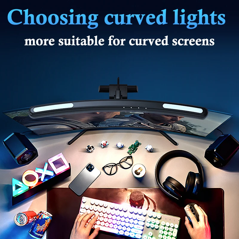 Stepless Gradation Led Lampe De Bureau RGB Ordinateur Moniteur Barre  Lumineuse Pour La Lecture Lumière dans Aliexpress