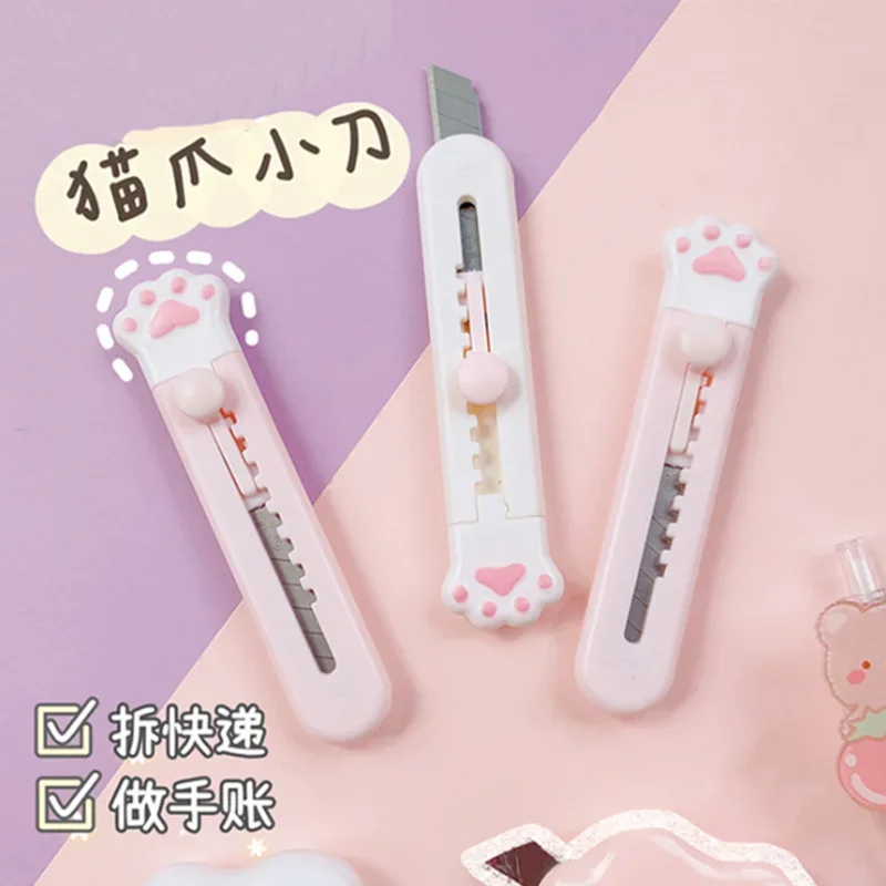 Utility Knife Paper Cutter 1pc Mini Portable Scissors Utility Knife Paper Cutter Cutting Paper Razor Blade Office Stationery Cutting Supplies