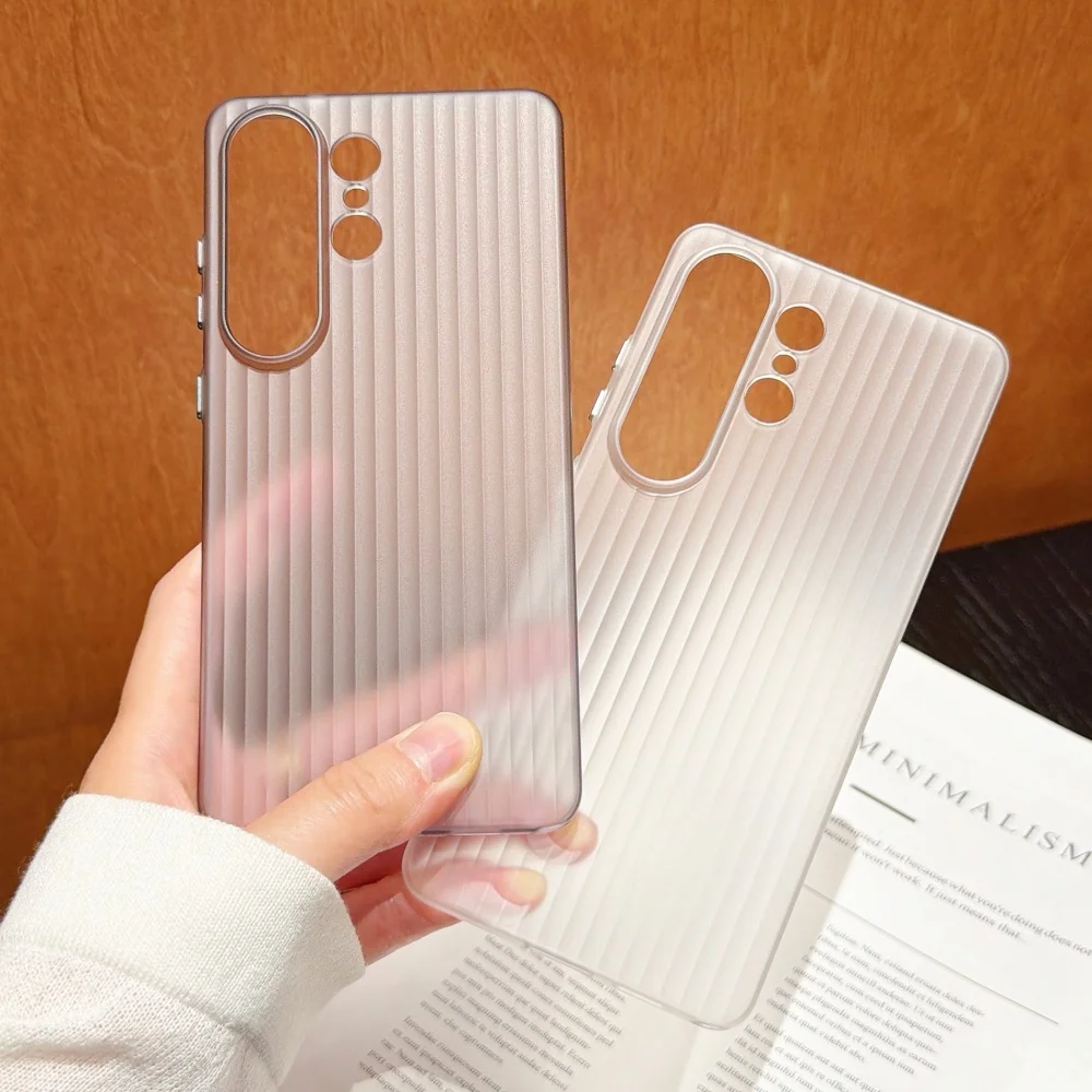 Luxury Striped Textured Matte Luggage-Inspired Shockproof Hard Case