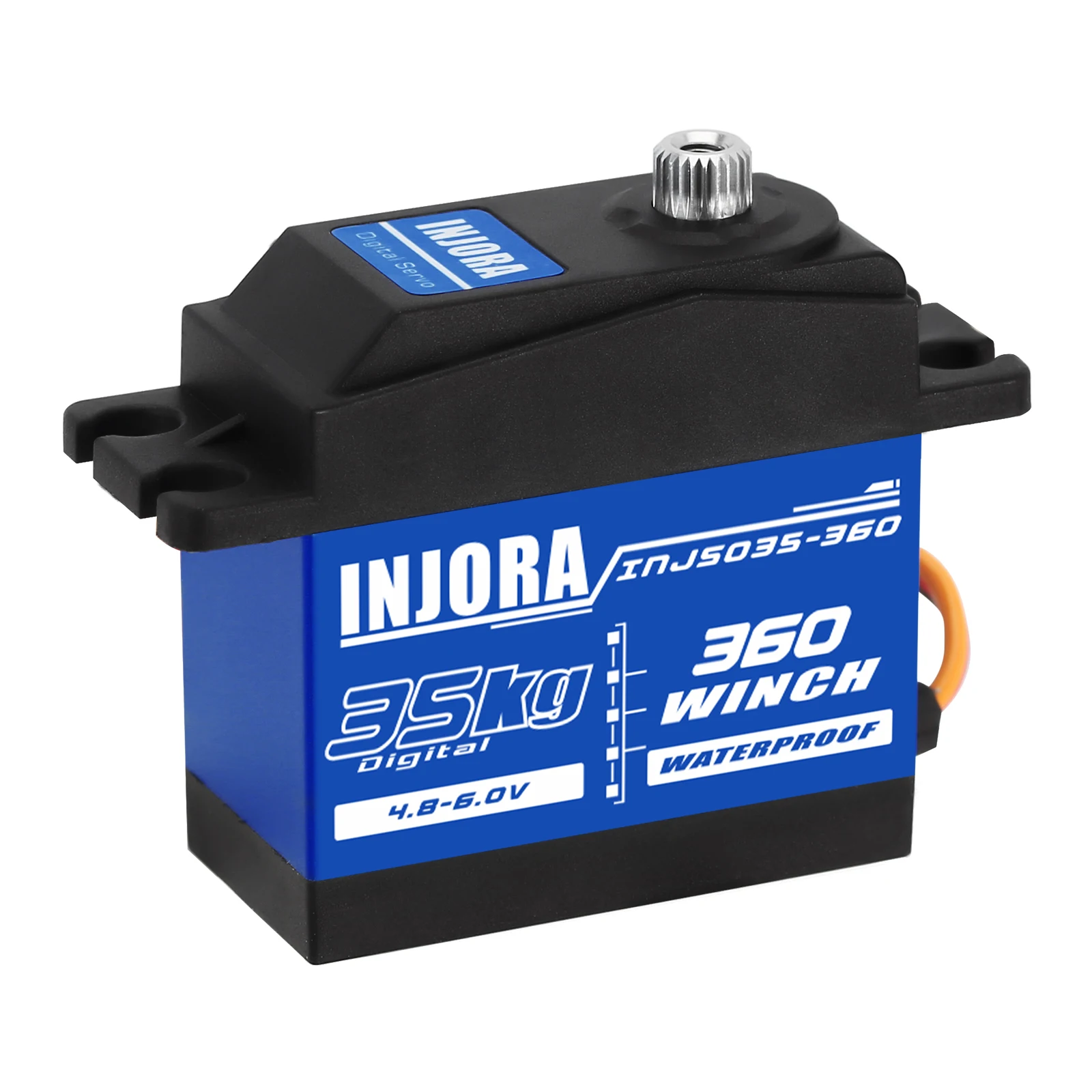 INJORA Servo Numérique 22KG 360° – Pour Crawler RC 1/10, Engrenage Métal, 6V, 67tr/min