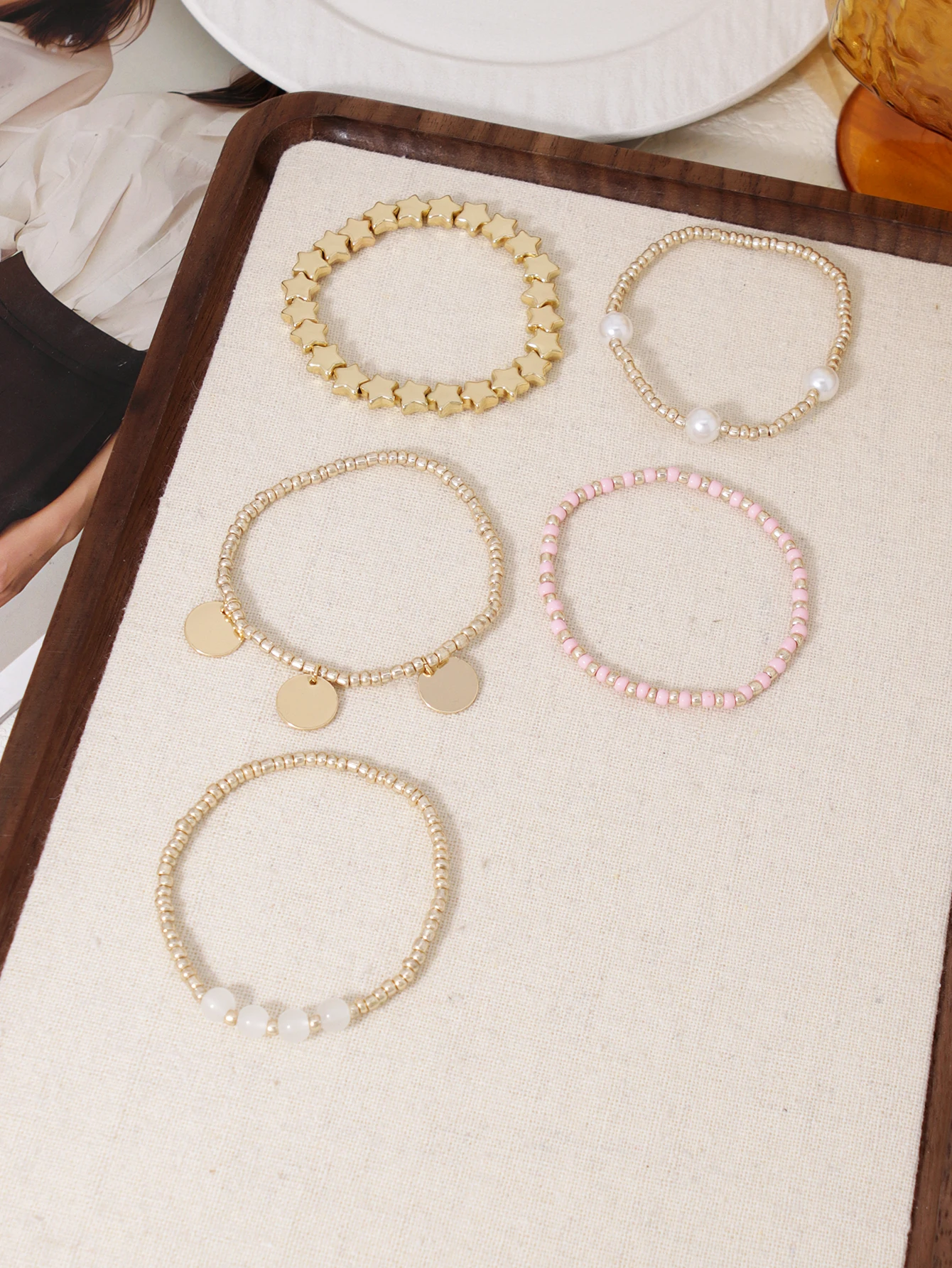 Bohemian Star CCB Bead Stacked Bracelet Set for Women