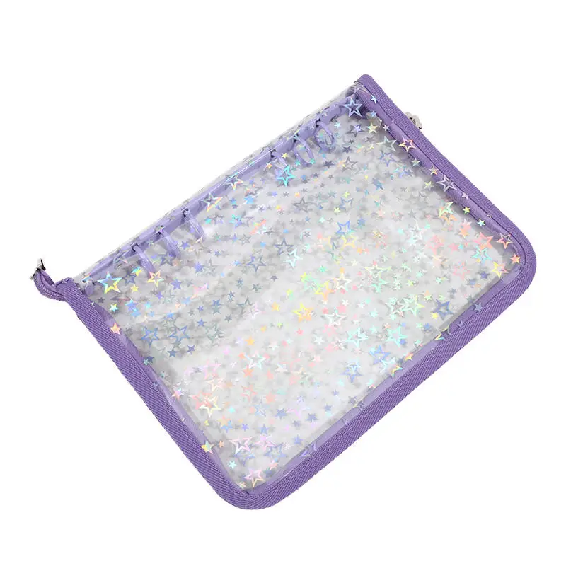 A5 Laser Stern Zipper Binder Fotokarten Mädchen Ins DIY Journal Tagebuch Transparent Kpop Idol Karte Fotoalbum Sammeln Buch Schreibwaren – Detail 22