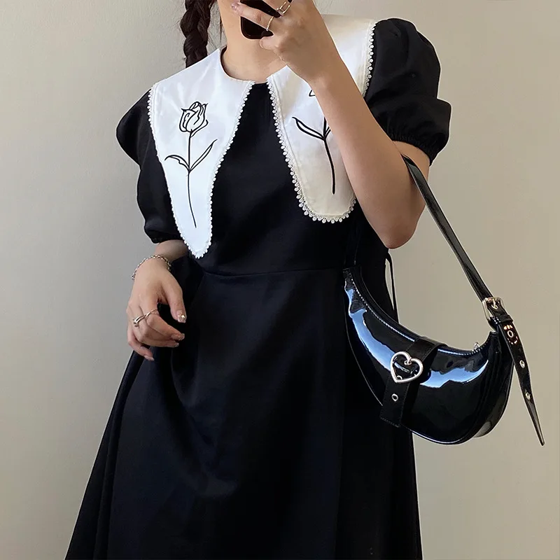 Half Moon Bag Vintage PU Leather Small Handbag Luxury Brands Women Shoulder Bags Retro Mini Totes Girls Ladies Armpit Purses