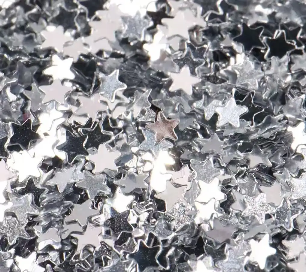 Nail Flake 3 pc Y2K Tiny Star Glitter Golden Silvery Black Small Pentagram Nail Seqiuns Kawaii Korean DIY Manicure Accessories